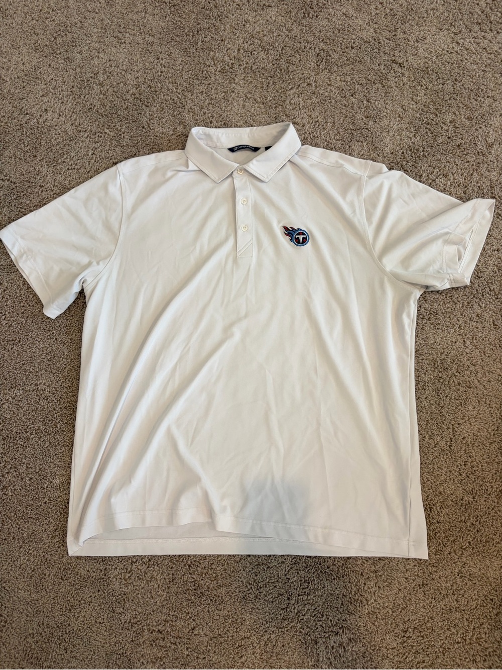 Cutter & Buck White Polo Tennessee Titans Team Patch